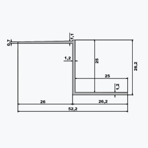 TEMPOLISTEL® B106 Onttosaumaprofiili kipsilevy BA 25 - Image 2