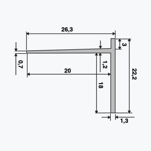 TEMPOLISTEL® B102 BA 18 päättelyprofiili - Image 2