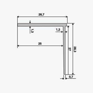 TEMPOLISTEL® B107 Kipsilevy-pääteprofiili BA25 - Image 2