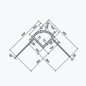 TEMPOLISTEL® B113 Pyöristetty kulmasuojaprofiili väliseinään - Image 2