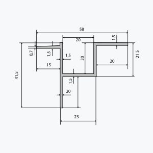 TEMPOLISTEL® B115 Siirtymäprofiili kipsilevy- ja purettavalle alaslasketulle katolle - Image 2