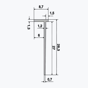TEMPOLISTEL® B118 BA6-kipsilevyväliseinän päätyprofiili - Image 2