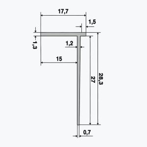 TEMPOLISTEL® B119 BA15-kipsilevyväliseinän päätyprofiili - Image 2